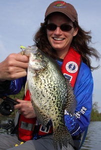 Stacy  with her first Pymatuning Lake crappie.